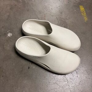 Crocs White Slip-On Mules